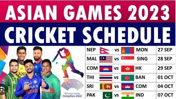 Asian Games 2023 Schedule and Cricket Teams